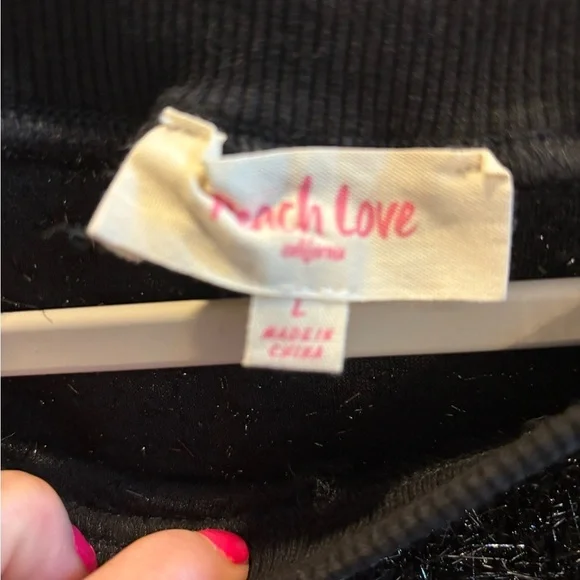 Peach Love Spooky long sleeve shimmery top sz LG Halloween - Picture 4 of 6